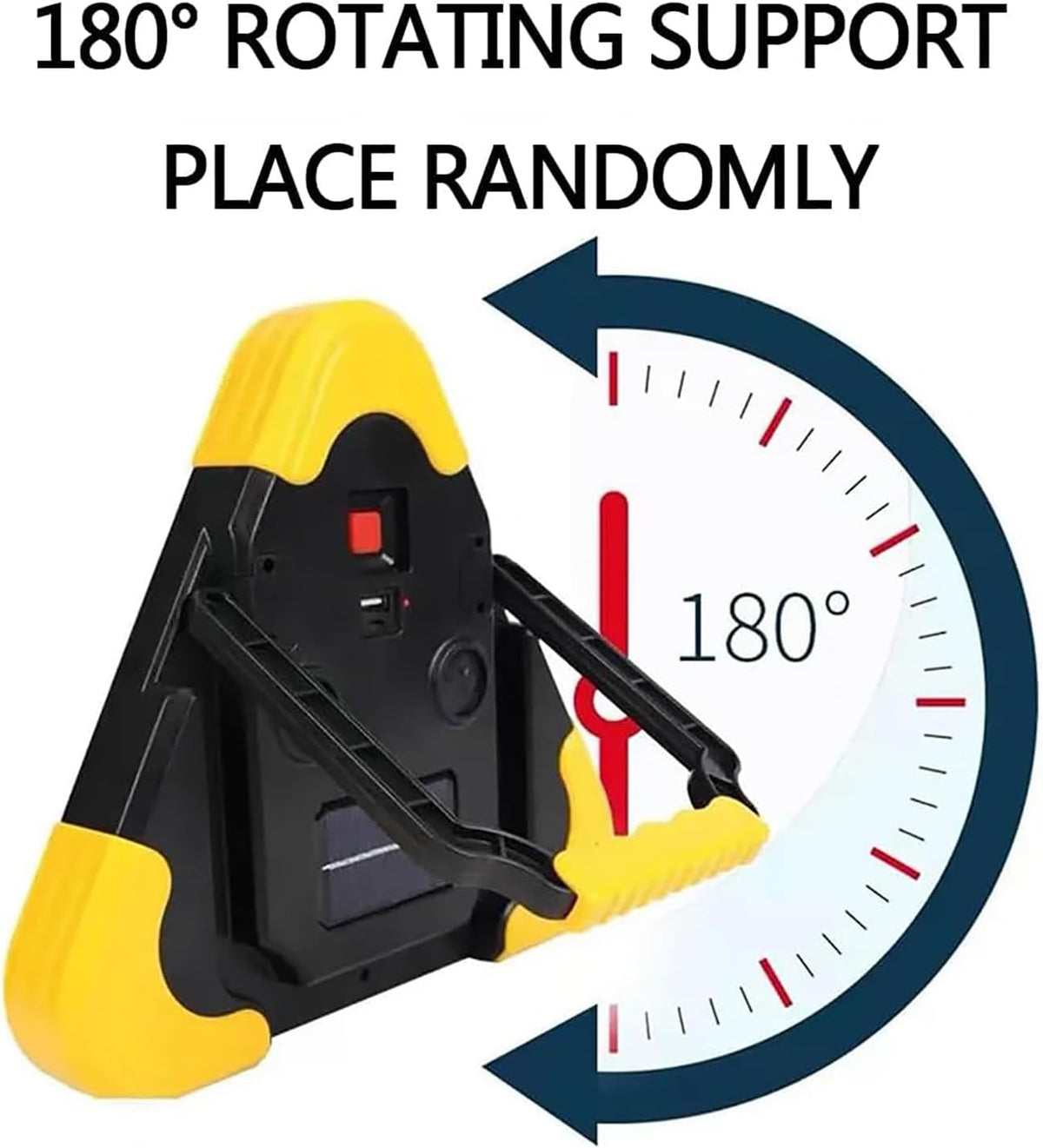 Car Tripod Warning Sign, Solar Waterproof Triangle Emergency Lights, Solar Charging/3-Position Adjustment, for Car Maintenance Roadside Assistance.
