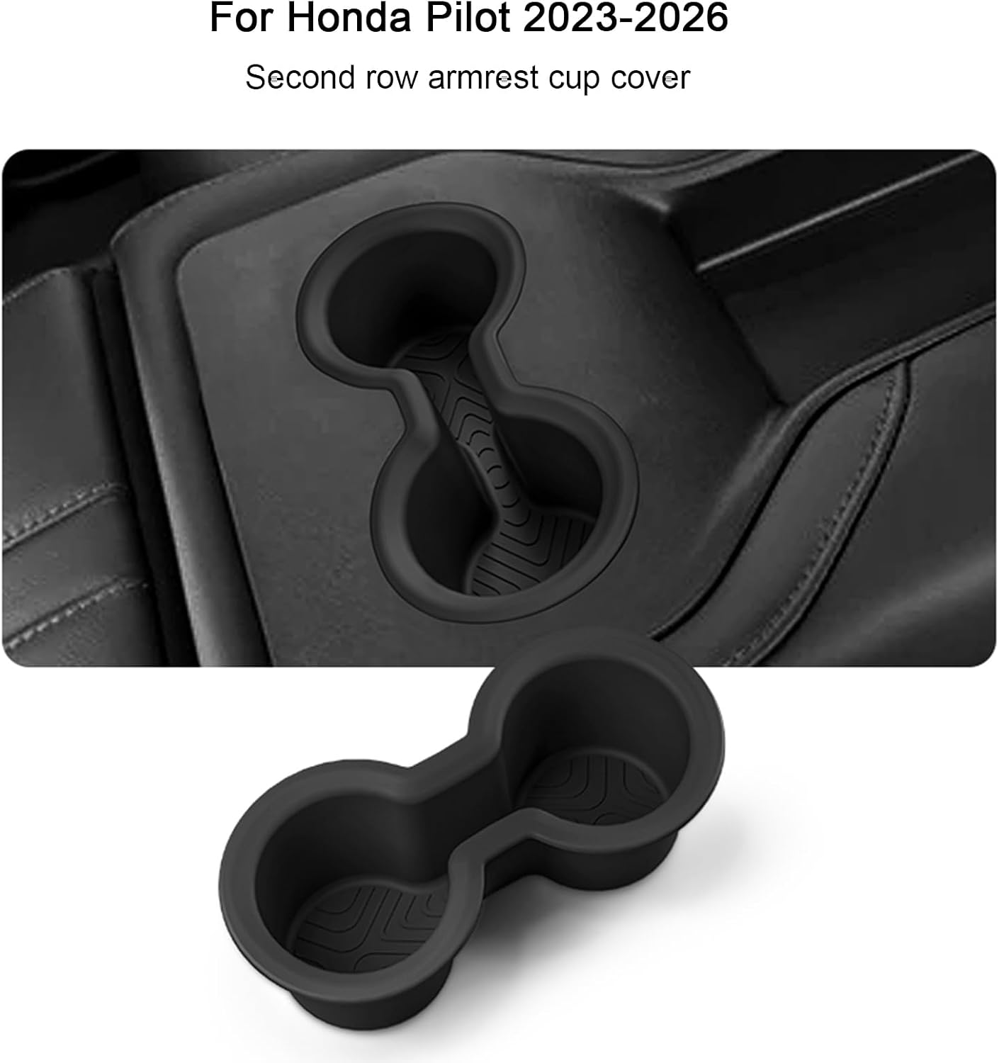Center Console Cup Holder Inserts for Honda Pilot 2023-2026 Interior Accessories Front & Rear Car Drink Holder Organizer Protector(2PCS)
