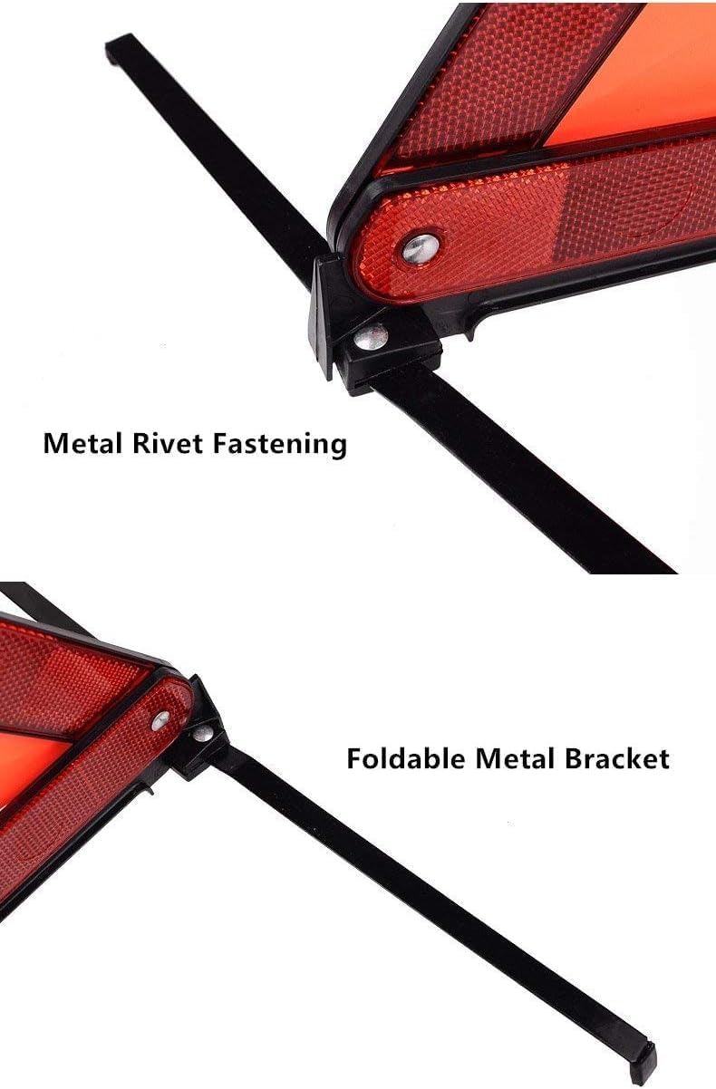 aikko Safety Triangle 6-Pack, Foldable Emergency Road Reflector Kit for Car