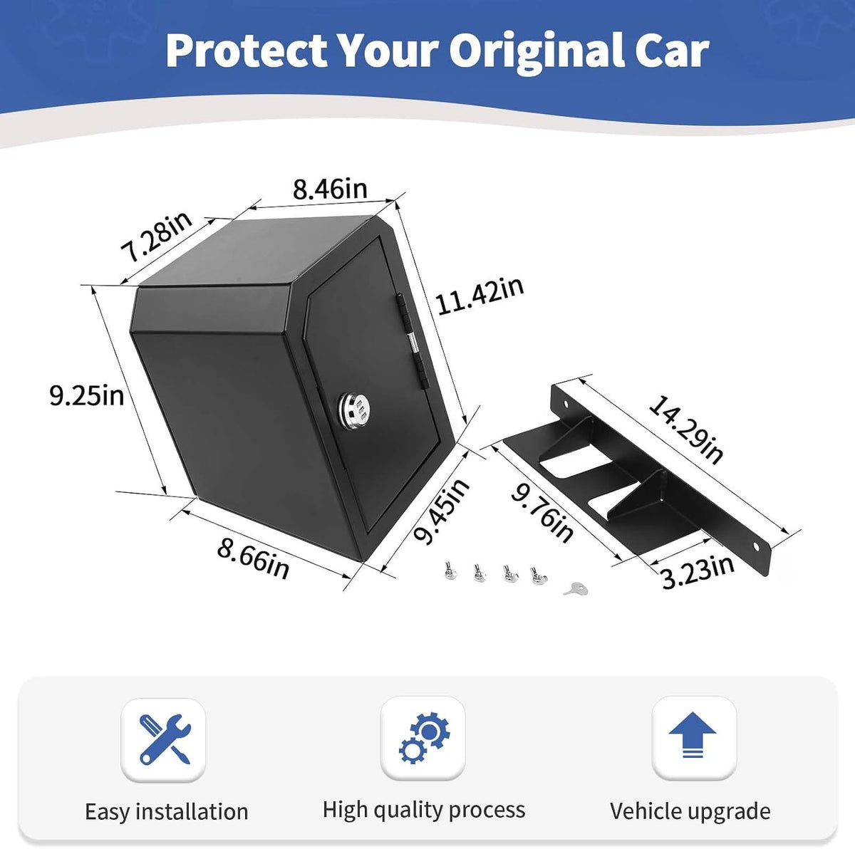 for 2024+ Jeep JLU Left Side Trunk Safe Box with Security Lock for Jeep Wrangler JLU 2024-Present 4DR Black Metal Storage Accessories