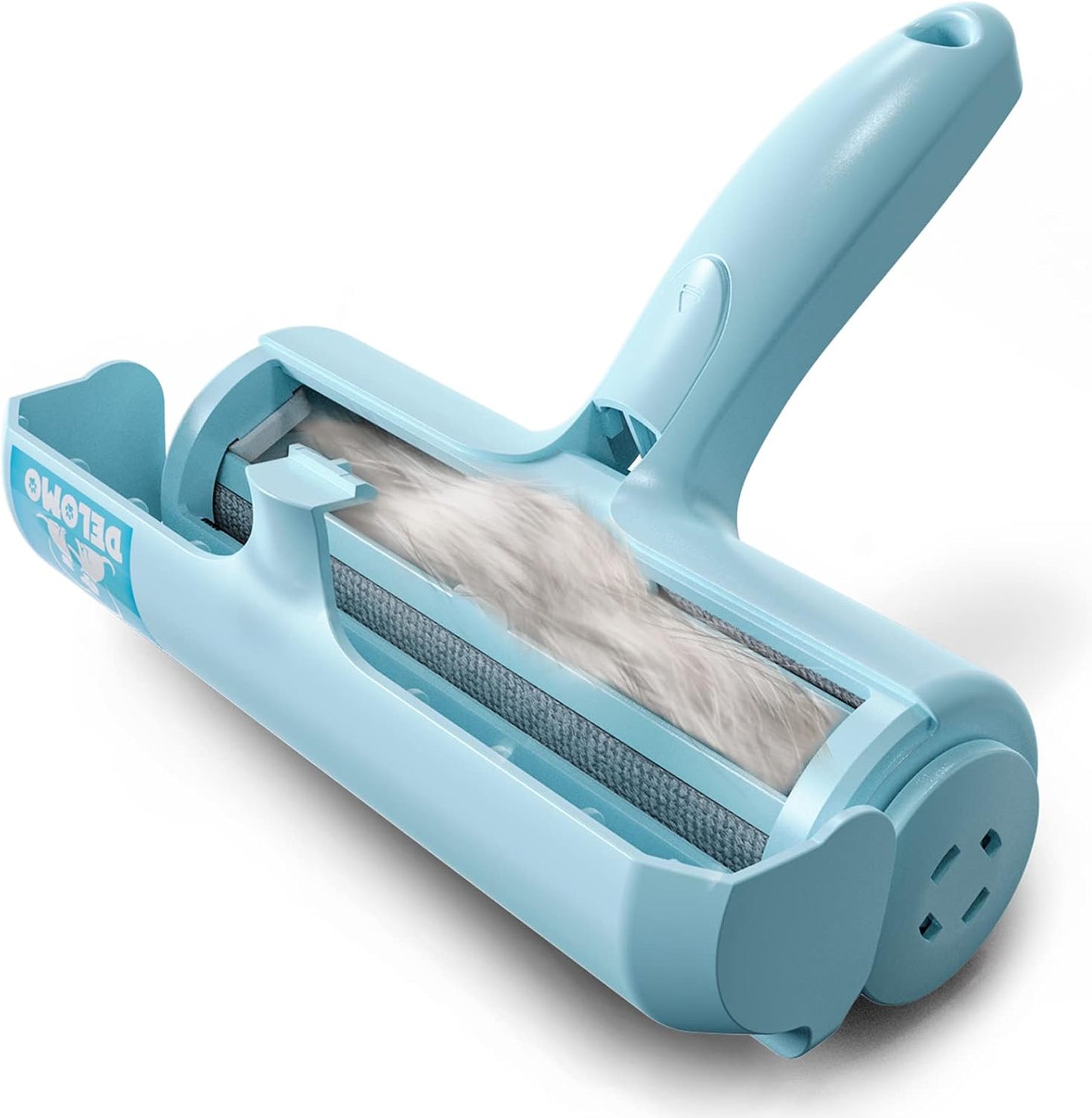 DELOMO Pet Hair Remover Roller: Reusable Lint Roller with Large Fur Bin - Portable Cat and Dog Hair Remover for Couch, Bedding, Car, Rugs & Furniture, Effective and Eco-Friendly, for Multi-Pet Homes