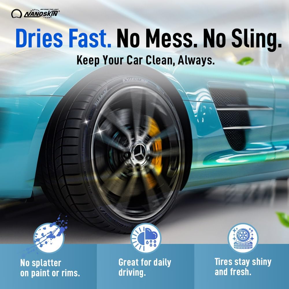 Nanoskin WET LOOK All Season Dressing 1 Gallon - Exterior Rubber & Plastic Solvent Based Dressing for Car Detailing | Produces a Deep, Rich, Long lasting shine | Safe For Cars Trucks, Motorcycles, RVs