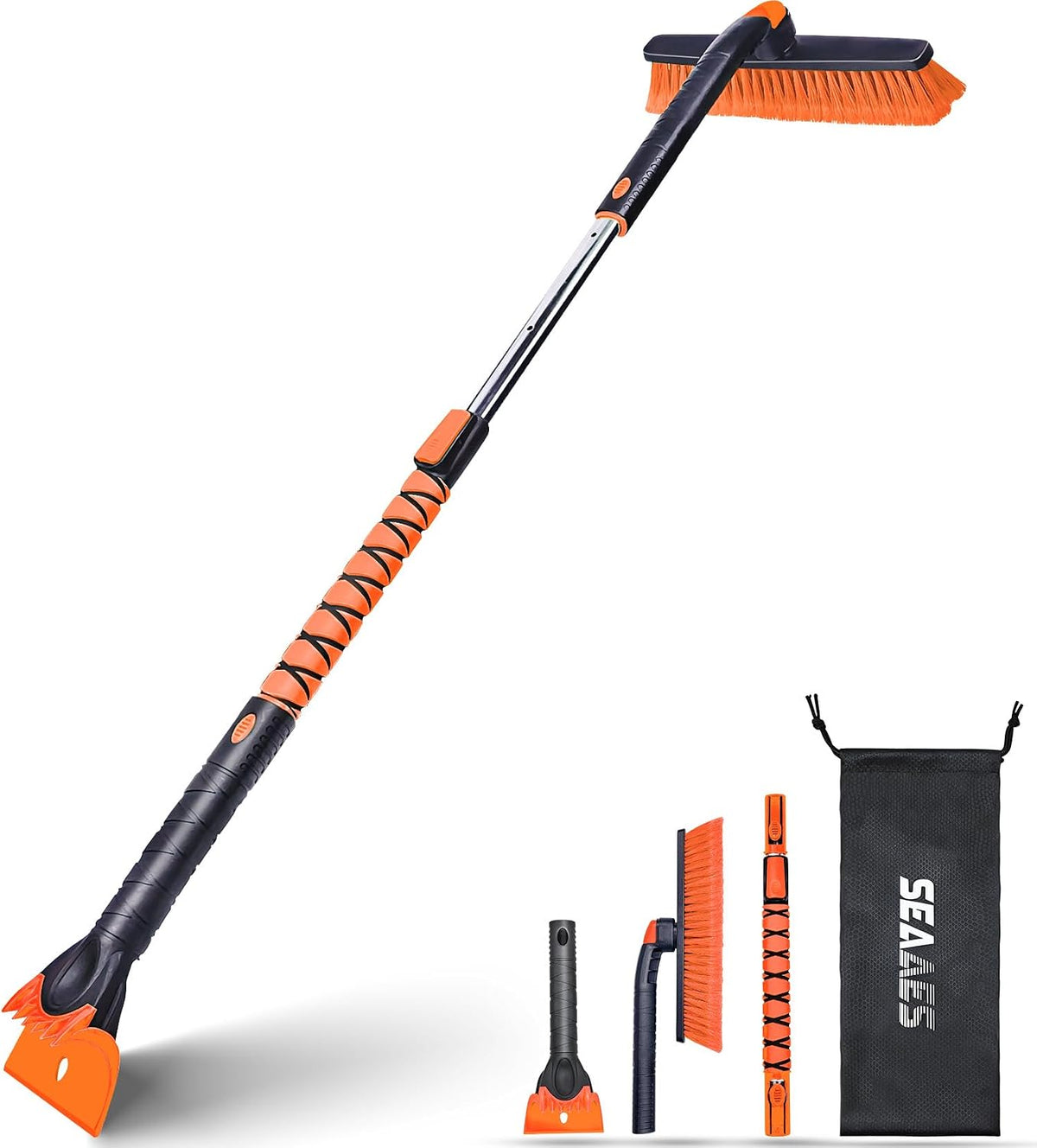 SEAAES 48 Inch Extendable Snow Brush, Windshield Ice Scraper for SUV Truck