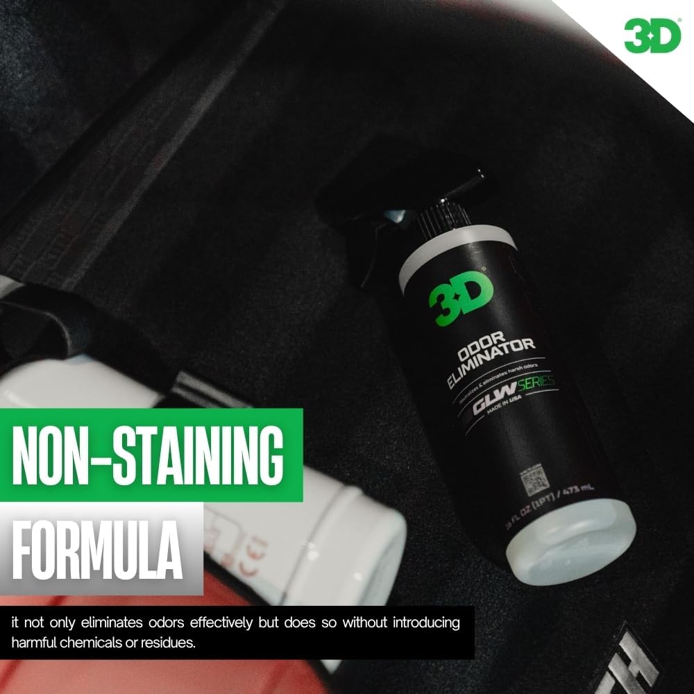3D Odor Eliminator, GLW Series | Ultra Powerful Air Freshener | Long Lasting Odor Relief | Neutralizes Unwanted Smells | Fresh Scent | DIY Car Detailing | 16 oz