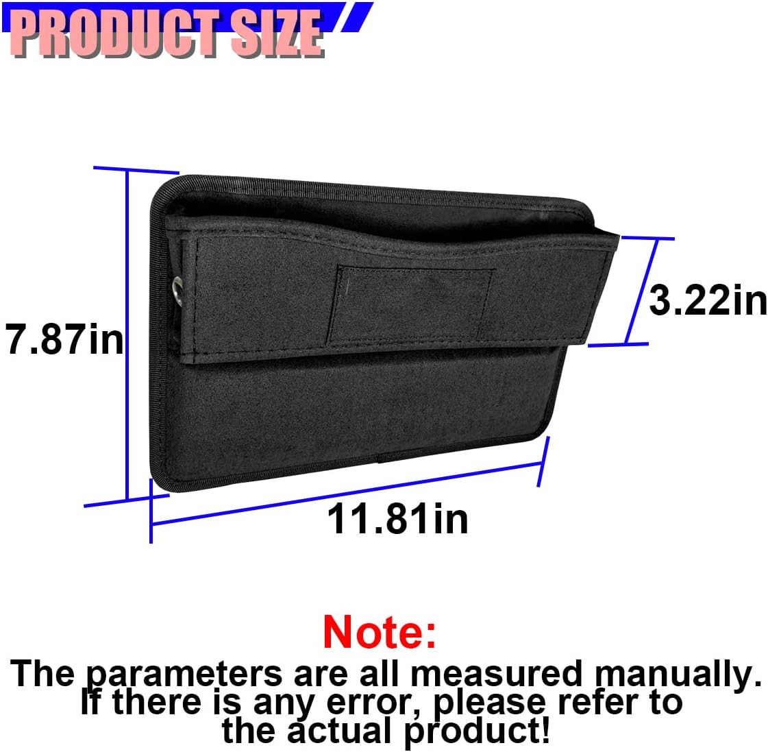 Car Seat Gap Filler, Anti-Drop Automotive Front Seats Gap Storage Box for Phone, Glasses, Key, Card, Universal Vehicle Interior Organizer Accessories for Car, SUV, Truck (Black)