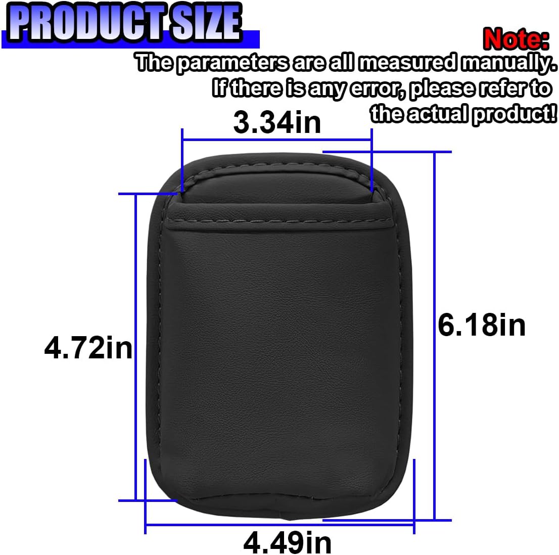 2PCS Large Cup Holder for Car Door - Clip On Vehicle Hanging Water Bottle Drink Holder Car Back Seat Pocket - Scratch-Resistant PU Leather Beverage Storage Organizer for Cars Trucks (Black)