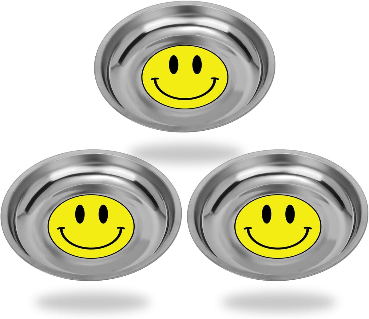 VASTOOLS Magnetic Parts Tray 3 Pack, 6" Round Magnetic Parts Bowl, Stainless Steel,for Screw Socket Pin Tools Nuts Bolts Ferruginous Metal Accessories