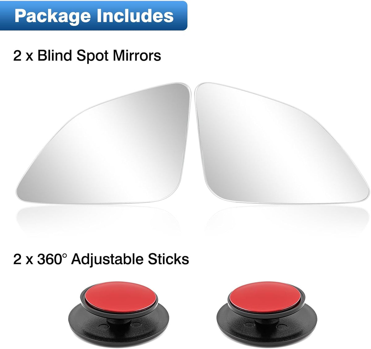 TOP-MAX Blind Spot Mirror Compatible with Toyota Camry 2018-2025 Corolla 2019-2025 Prius 2016-2022, Custom Fitted Convex Stick On Rear View Mirror for Side Mirror Extended View, 2 Pack (Left & Right)