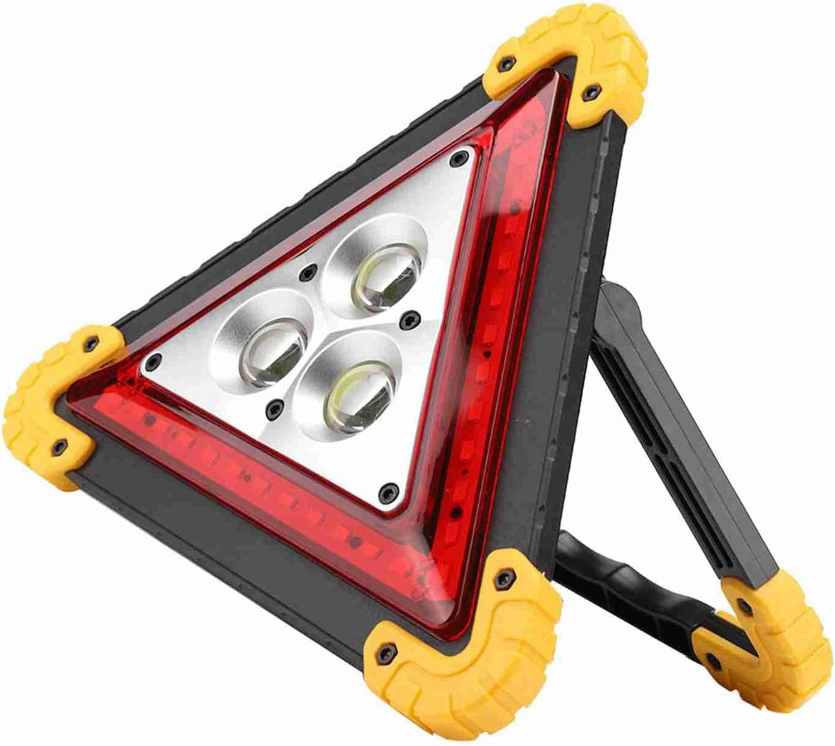 Warning Triangle Emergency Triangle Roadside Safety 30W LED Warning Light Red Flashing USB Rechargeable Portable with 3 COB 36 Lamp Beads for Car Breakdown