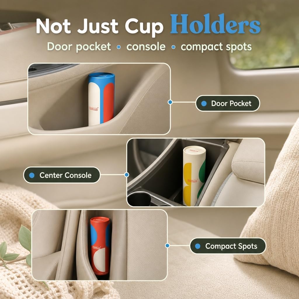 Car Tissues for Cup Holder - 240 Count, 4 Pack, Refillable, 3-Ply