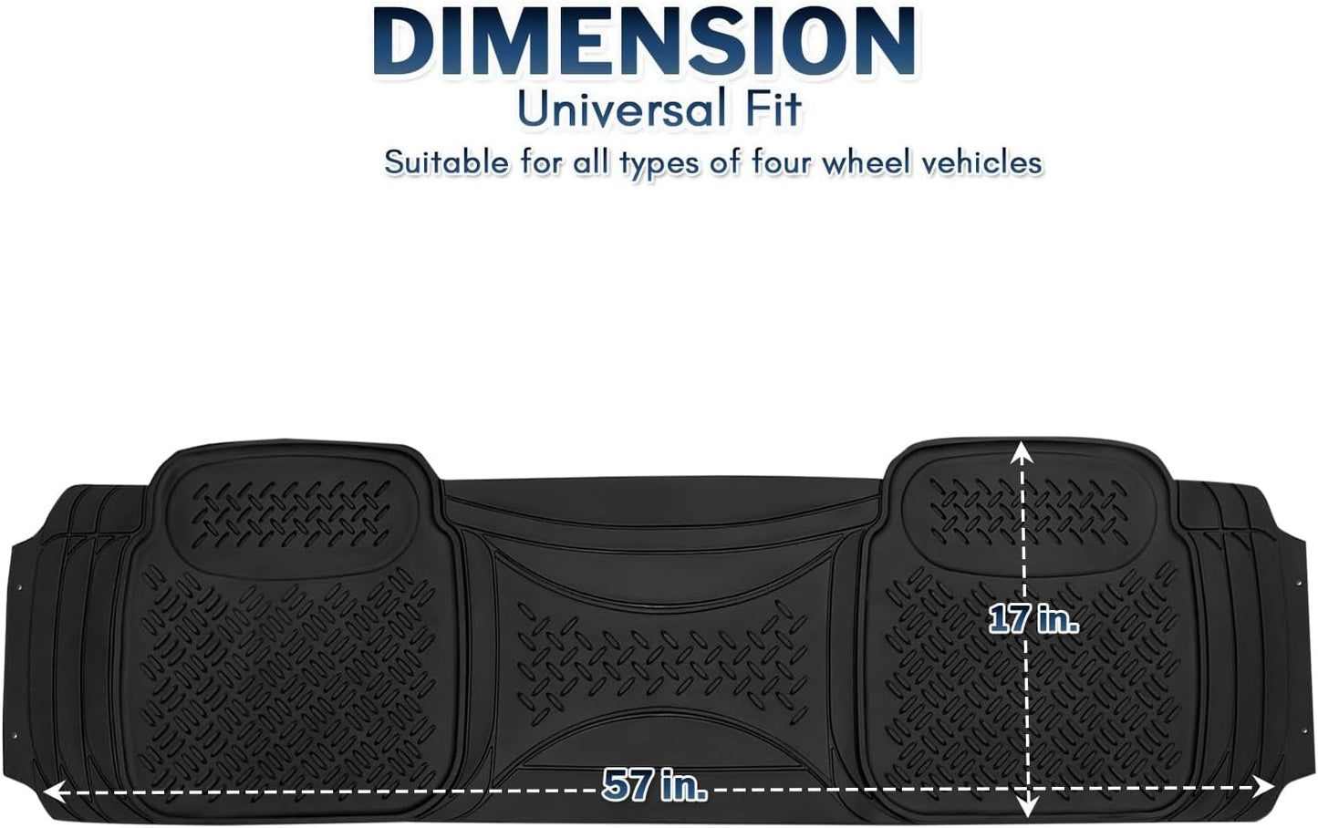 Zone Tech Premium Quality Automotive Rear Universal 1 Piece Runner Mat- All Weather Protection-Perfect for Car, Truck and SUV