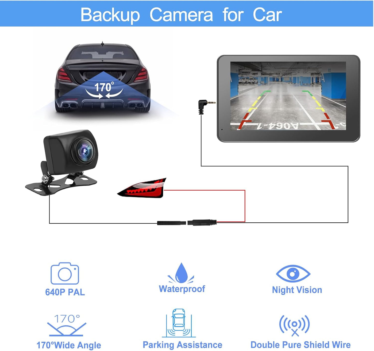 Capapro 7" HD Portable Carplay Wireless Touch Screen Double Din Car Stereo Compatible Apple Carplay and Android Auto with GPS Navigation, Voice Control, Mirror Link, Bluetooth