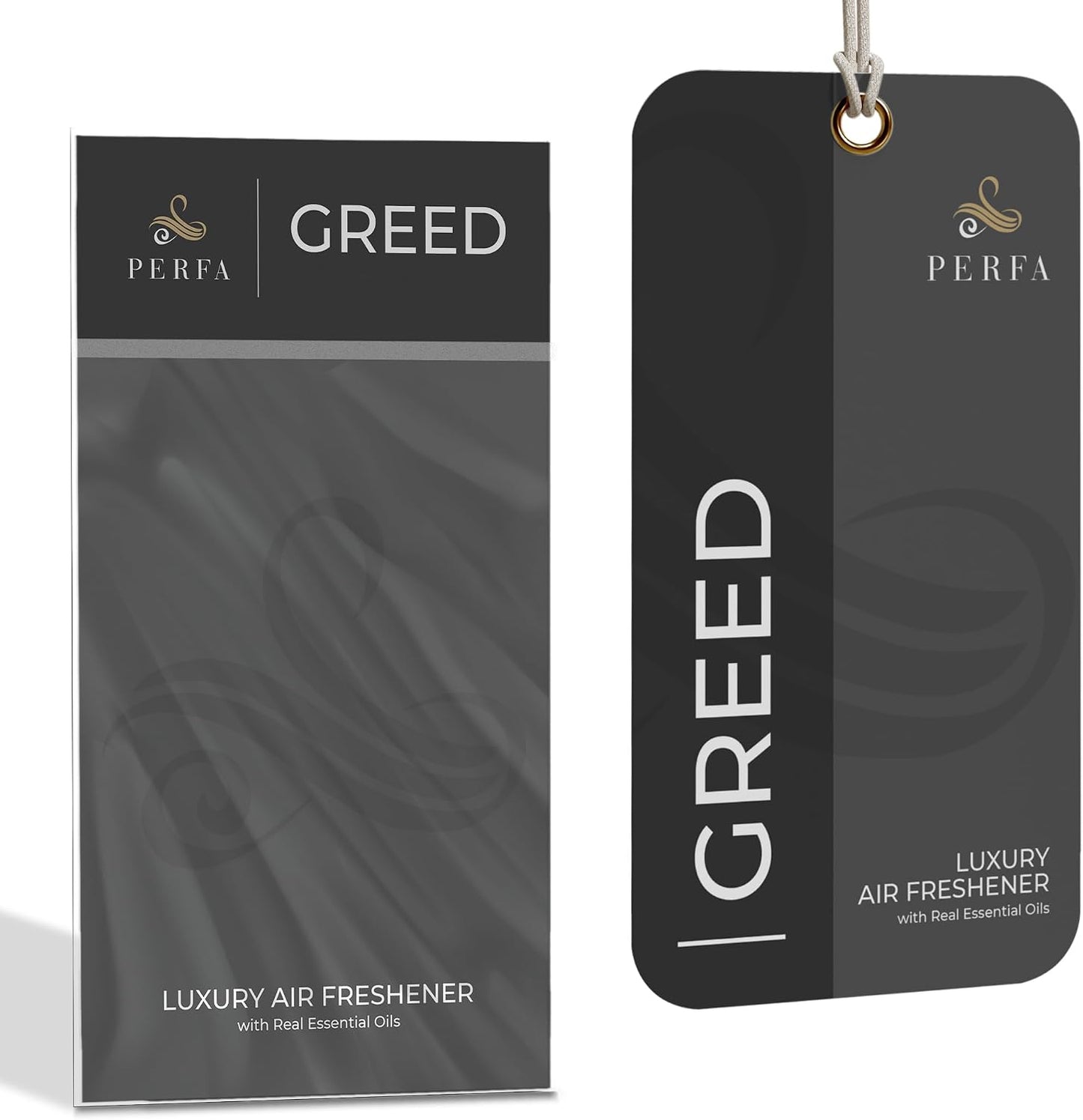3PCS Greed Disposable Air Fresheners for Men | Long Lasting Car Air Freshener with Greed Fragrance | Lasts for 2 Weeks | Strong Car Perfume with Odor Eliminating Technology | by Perfa
