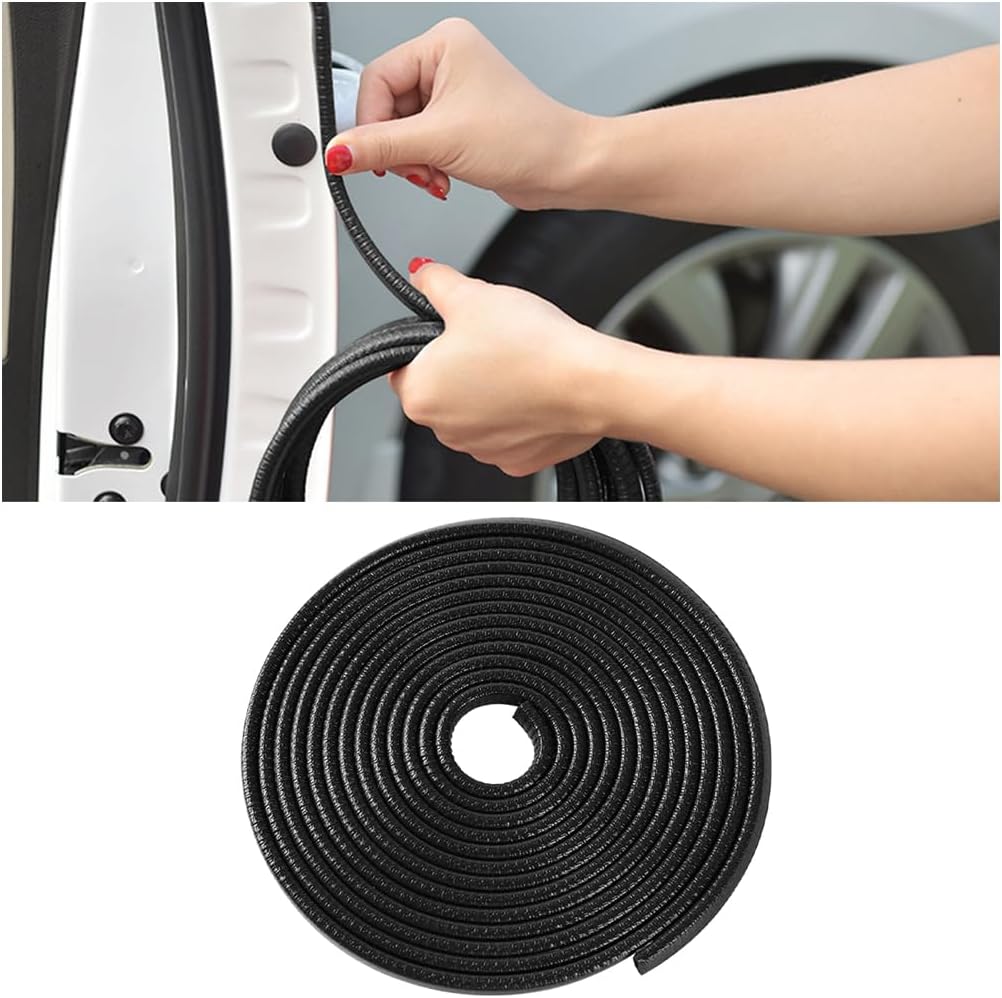 Osilly Car Door Edge Guards, 32.81Ft Rubber Seal Car Door Edge Trim, U Shape Door Edge Protector Guard, Aluminum Weather Proofing Automotive Door Edge Molding Protection for Most Car (Black)