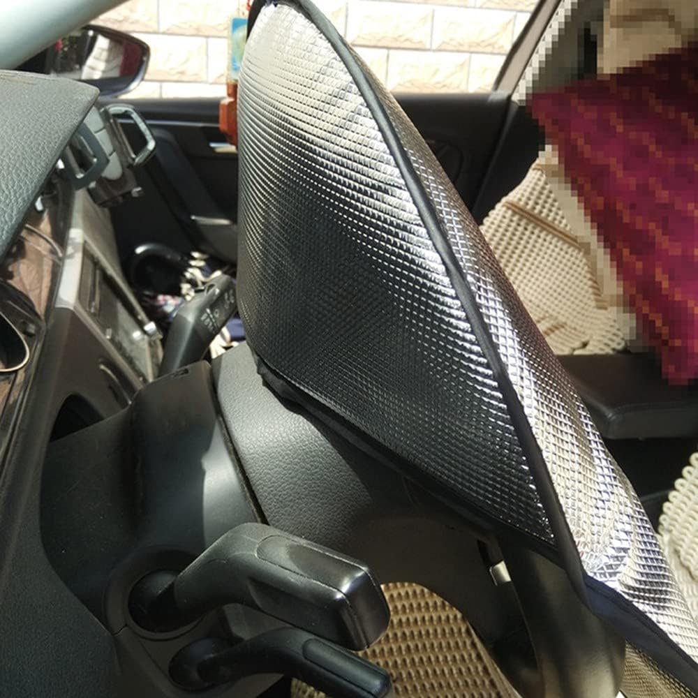 Steering Wheel Sun Shade Cover, Steering Wheel Sun Block Anti-Heat Aluminum Foil Steering Wheel Cover Steering Wheel Sun Heat Shield for SUV Truck Van