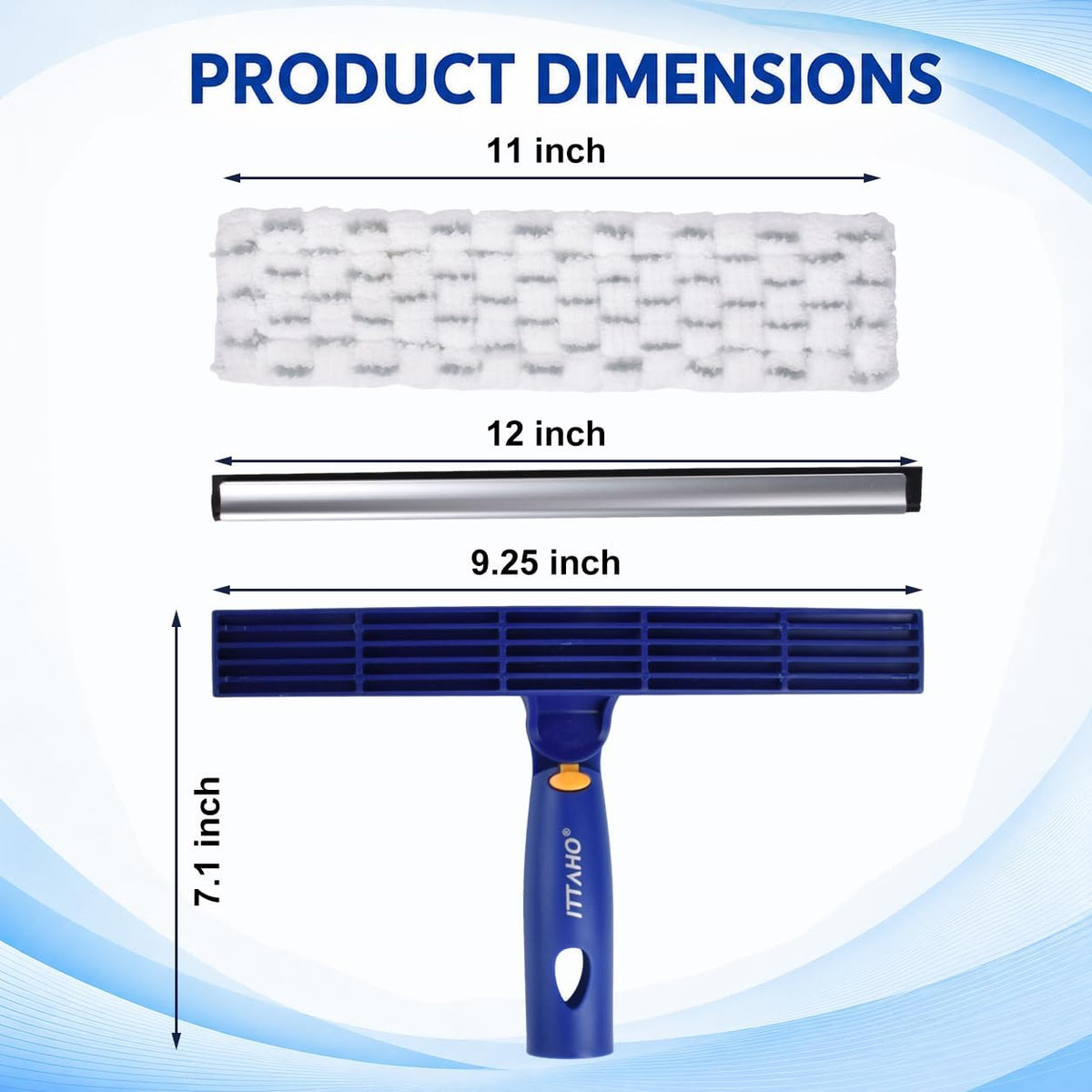 2-in-1 Window Squeegee and Microfiber Window Washer,Window Cleaning Tool for Car Windshield,Shower Glass Door,Bathroom Tile-Creative Swivel Style(Extension Pole Sold Separately)