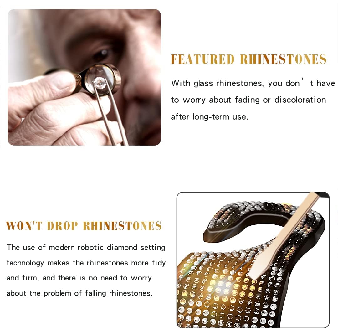 4 Pcs Bling Car Seat Hooks for Purses and Bags, Leopard Print Headrest Hooks with Bling Car Accessories