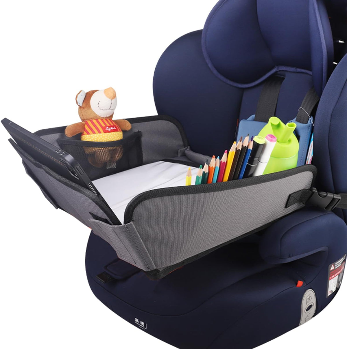 Kids Travel Tray for Car, Car Seat Tray, Grey