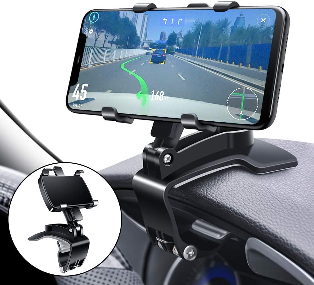 FONKEN Car Phone Mount, [2 Pack] Cell Phone Holder for Car 360 Degree Rotation Dashboard Clip Mount Car Phone Holder Compatible for iPhone 11 13/12 pro Max 8 8Plus Samsung S10 S9 S8 4"~7" Smartphones