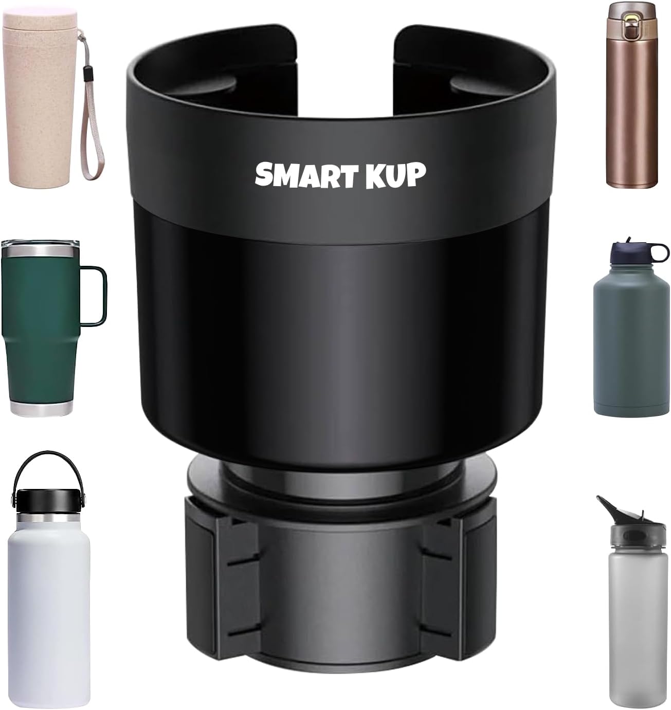Car Cup Holder Expander with Adjustable Base, Cupholder Extender Holder for Car Compatible with Hydro Flasks 32/40 oz, Fits Yeti 24/36/46 oz, Other Large Bottles in 3.4"-3.8"