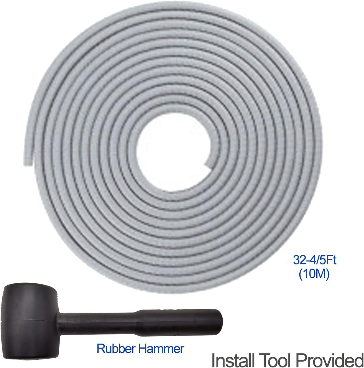 Car Door Edge Guards Gray,32.8ft(10m), with Rubber Mallet