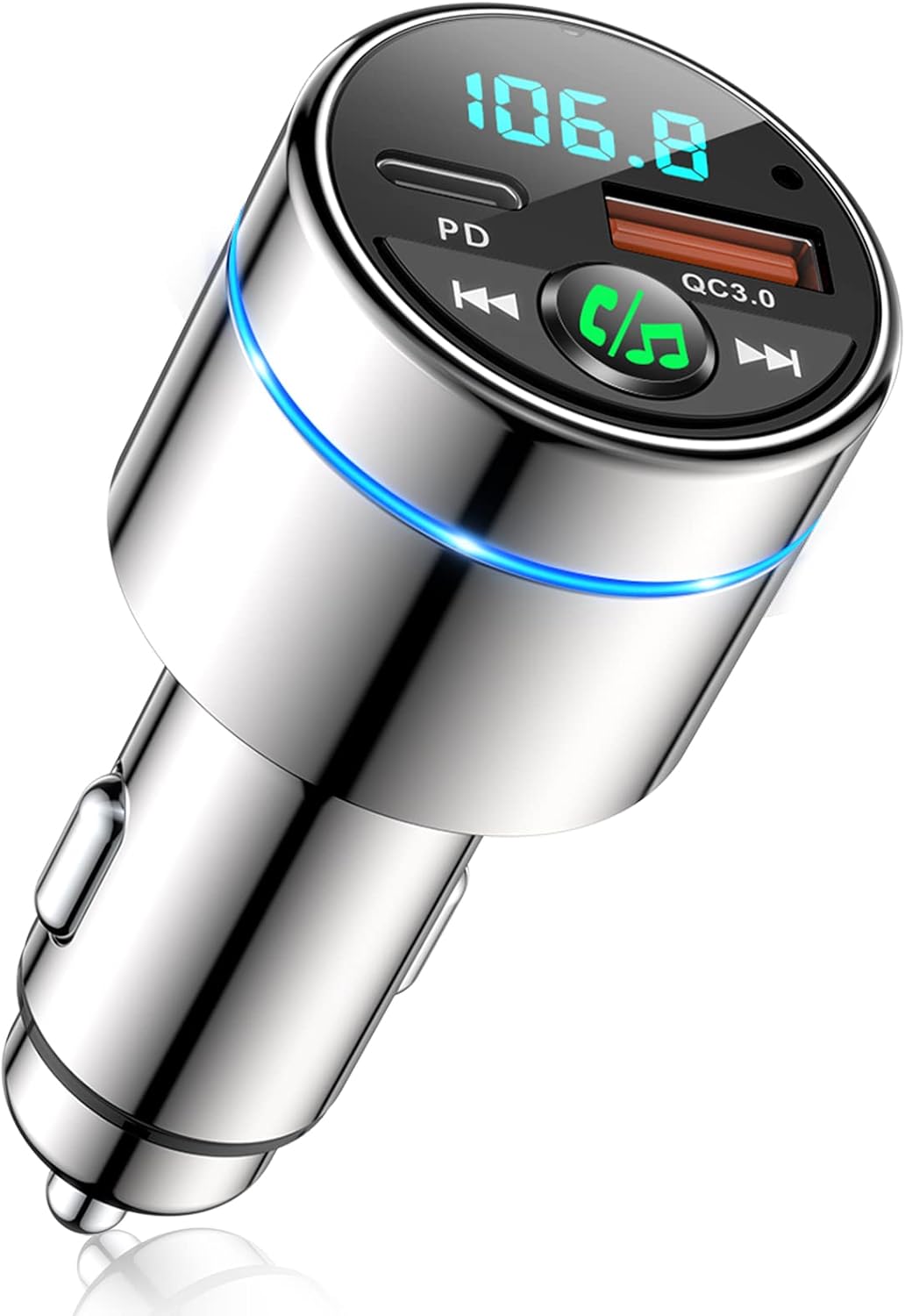RIWUSI FM Transmitter for Car Bluetooth 5.3, Wireless FM Radio Car Adapter