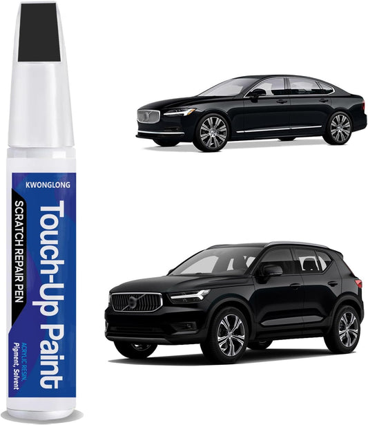Onyx Black 717 Touch Up Paint For Volvo S60, S90, V60, V90, XC40, XC60, XC90, 2-in-1 Chips and Nicks Scratch Repair Pen, Quick & Easy Solution to Repair