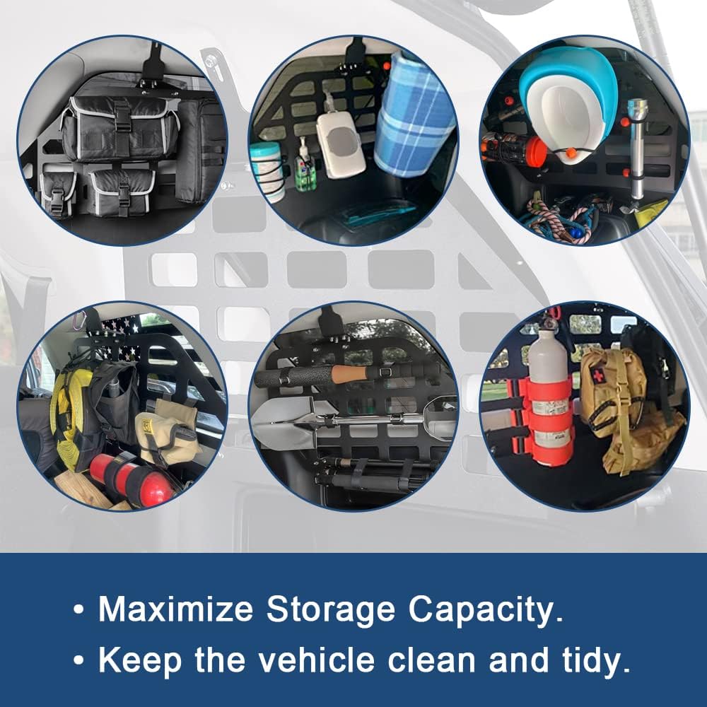Rear Window Molle Panels Fit for Toyota 4Runner 2010-2024 Modular Storage Panel System Rear Cargo Rack Interior Trunk Storage Shelf Accessories