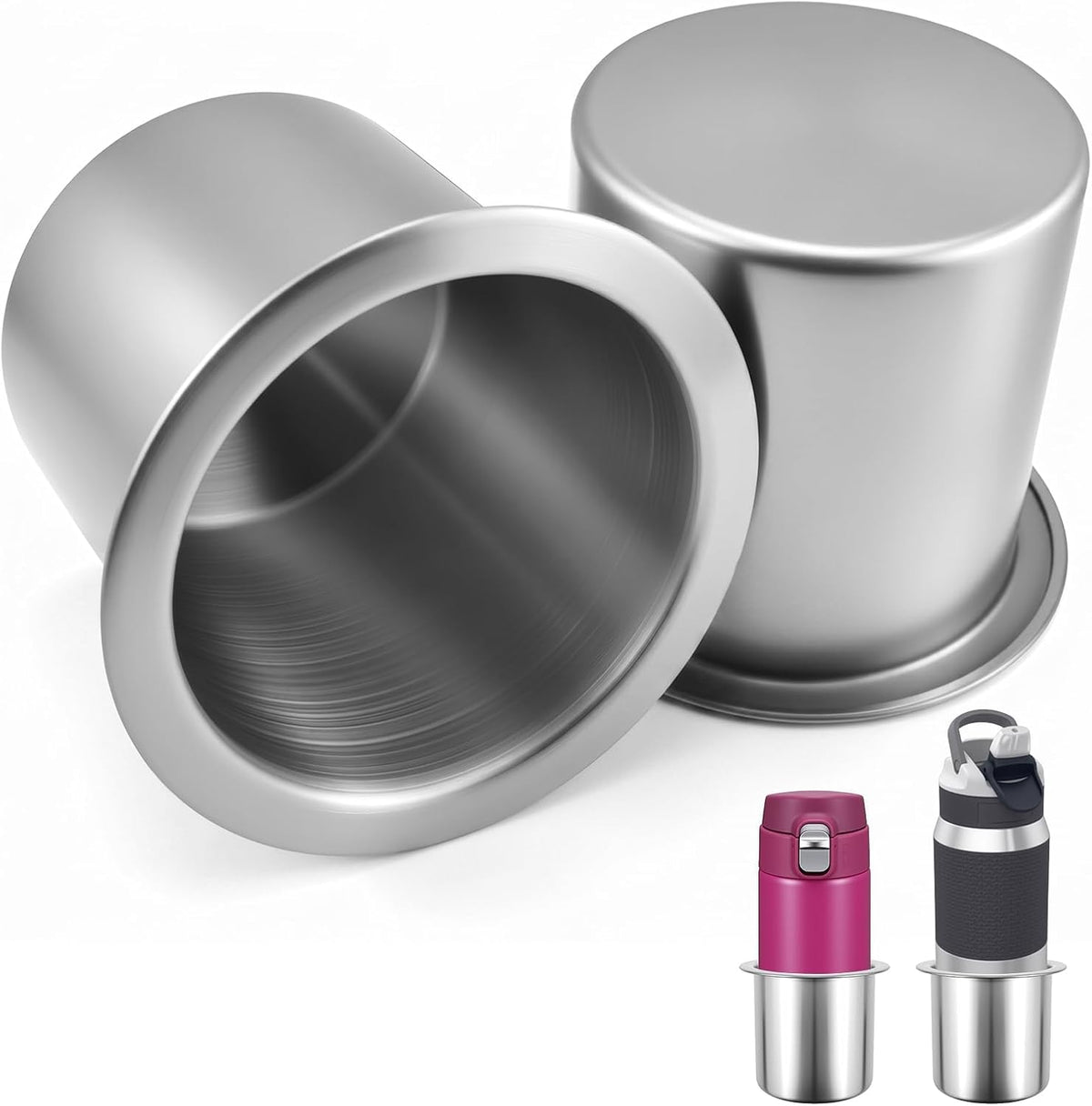 SDTC Tech 2Pcs 304 Stainless Steel Drop-in Cup Holder 3.3 Inch