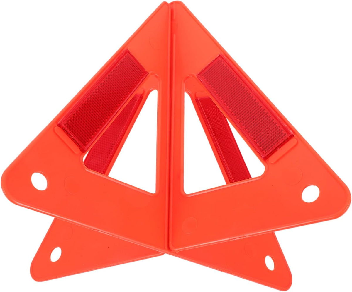Mobestech Reflective Road Warning Triangle Plastic Safety Sign for Cars