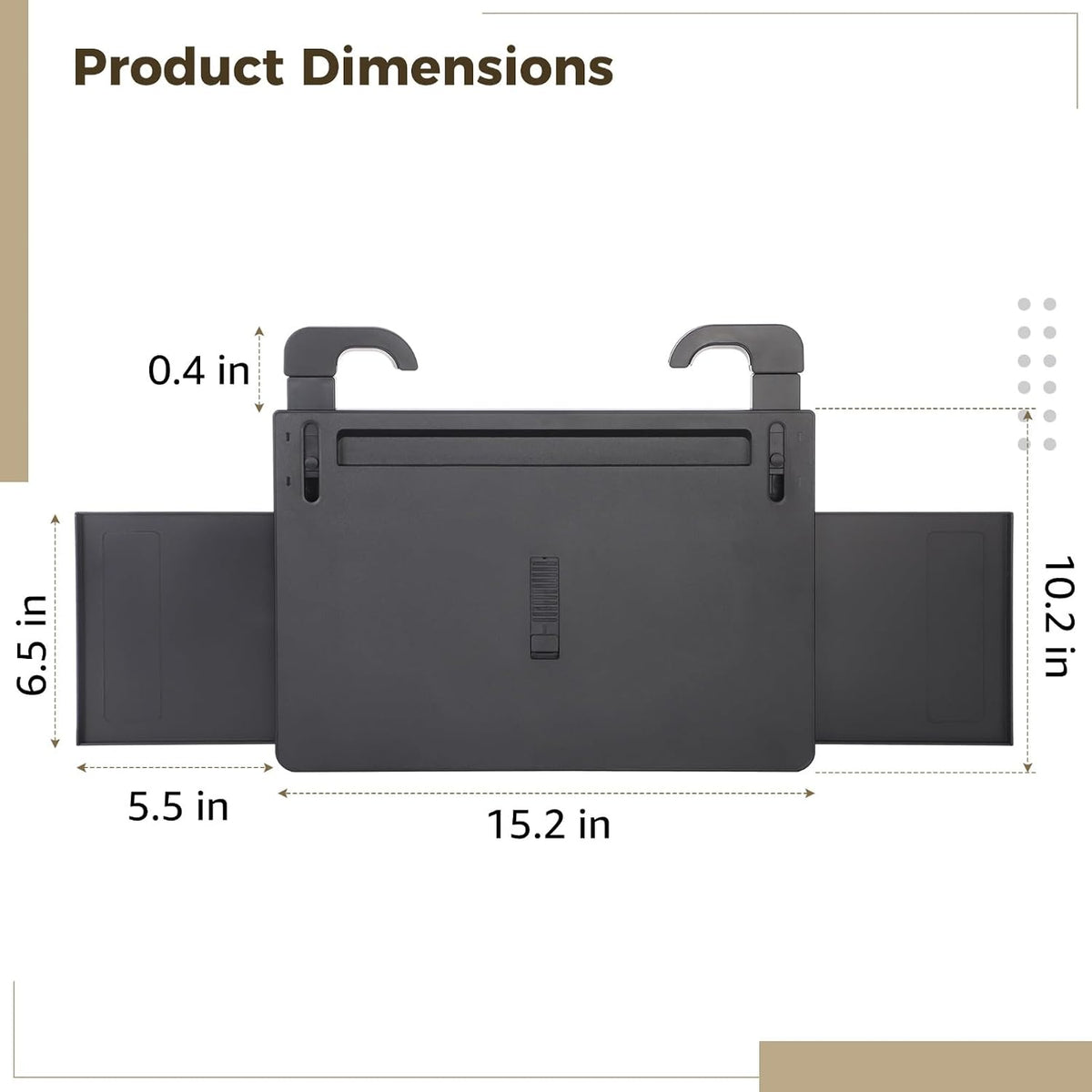 OMISTAR Car Steering Wheel Tray Table with Retractable Panels, Adjustable ABS Plastic Car Desk for Laptop, Eating Food, Writing, Steering Wheel Food Tray, Universal Fit for Most Vehicles