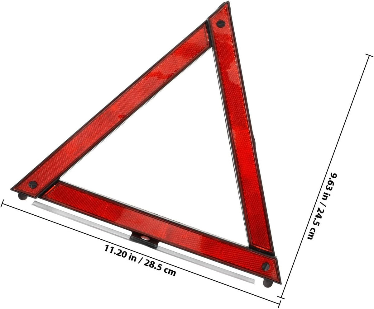 KALLORY 3pcs Reflective Road Markers Warning Triangles Made of Sturdy Abs Material with Compact and Reliable Placement for Traffic Safety and Road Parking Emergency Use