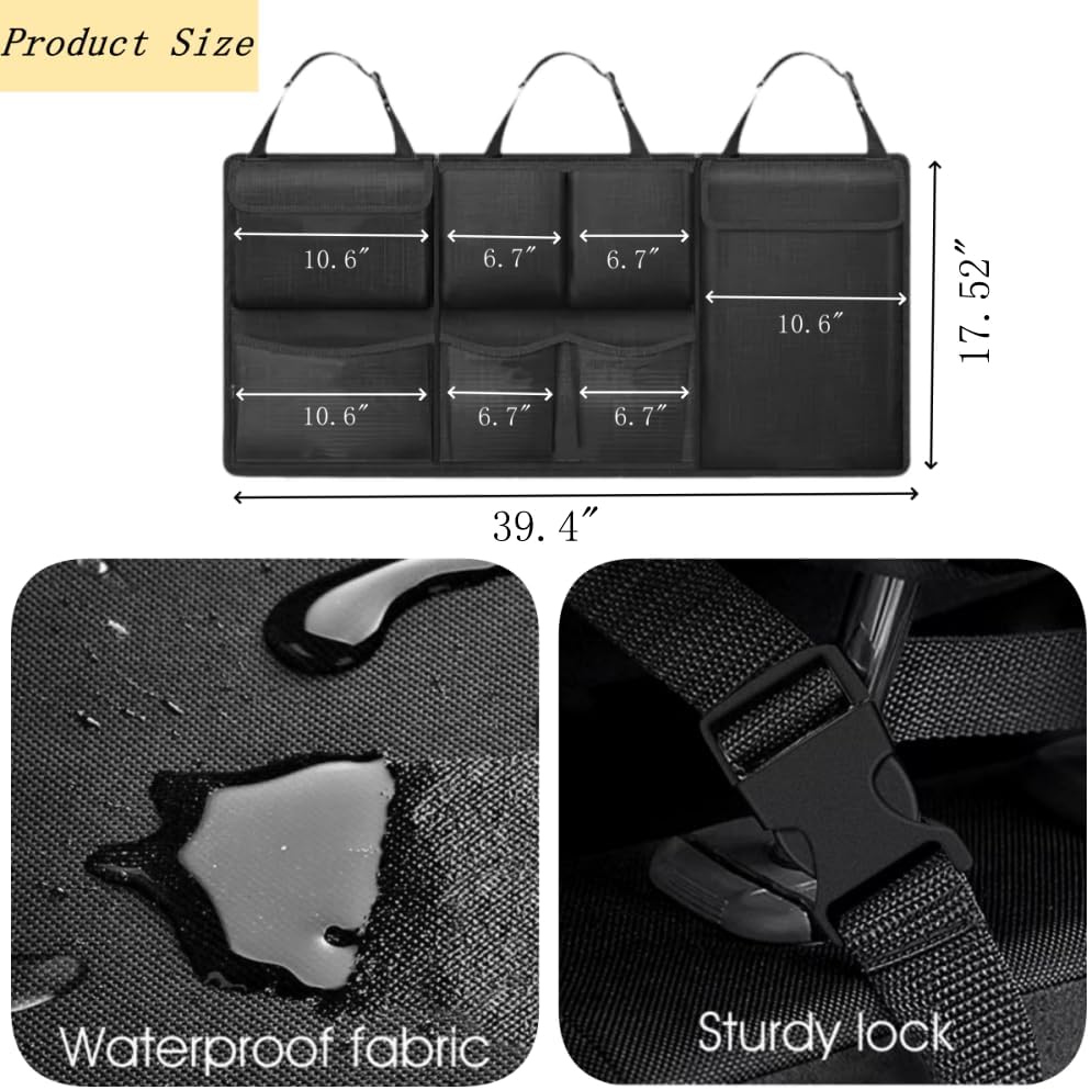 Car Trunk Organizer,Car Organizers and Storage Bag Backseat,7 Large Pockets