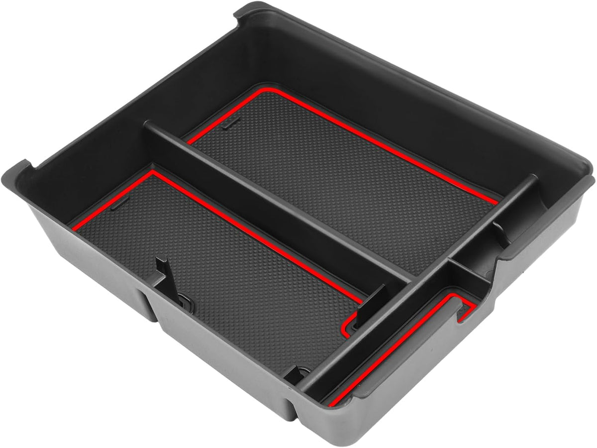 SKTU for 2025 2026 Honda Pilot Center Console Organizer 2023-2026 Pilot/ 2024-2026 Passport Armrest Tray 2025 2026 Passport Console Tray 2025 2026 Pilot Accessories with Sunglasses Holder (Red)