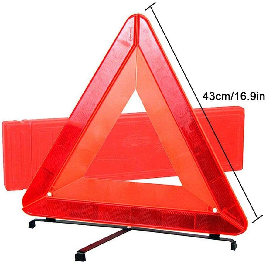 Warning Reflective Triangle Foldable Triangle Reflector Alerts Car Emergency Kit Roadside Warning Sign with Carrying Case for Car Vehicles Truck RV Tractor Trailer (1 Pack)