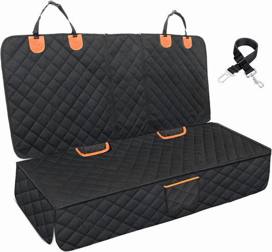 Dog Car Seat Cover for Back Seat Bench Cover, Compatible for Armrest 100% Waterproof & Nonslip Backseat Protector for Pet （Standard）
