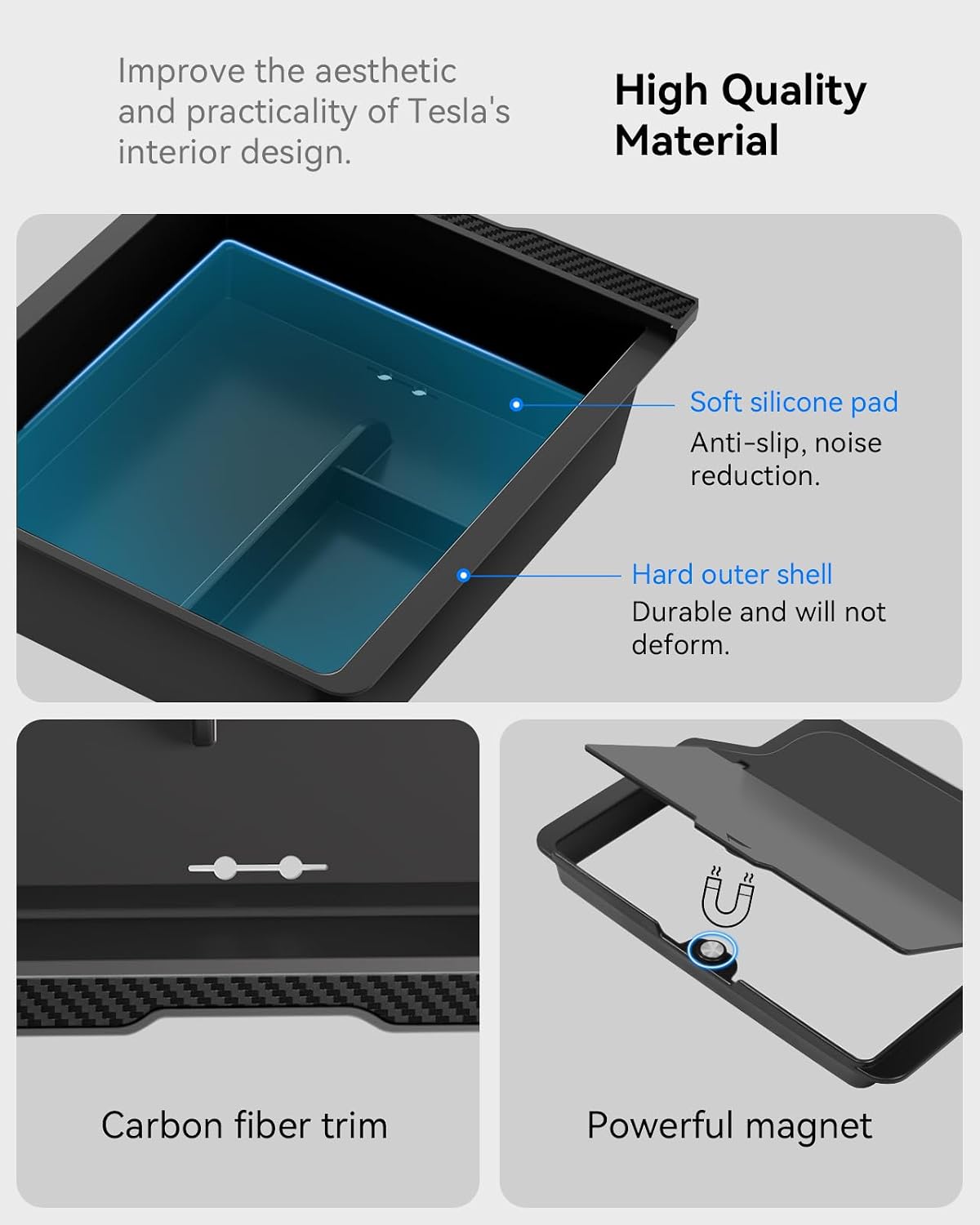 for 2026 Tesla Model Y/3/YL Center Console Organizer Tray 4PCS