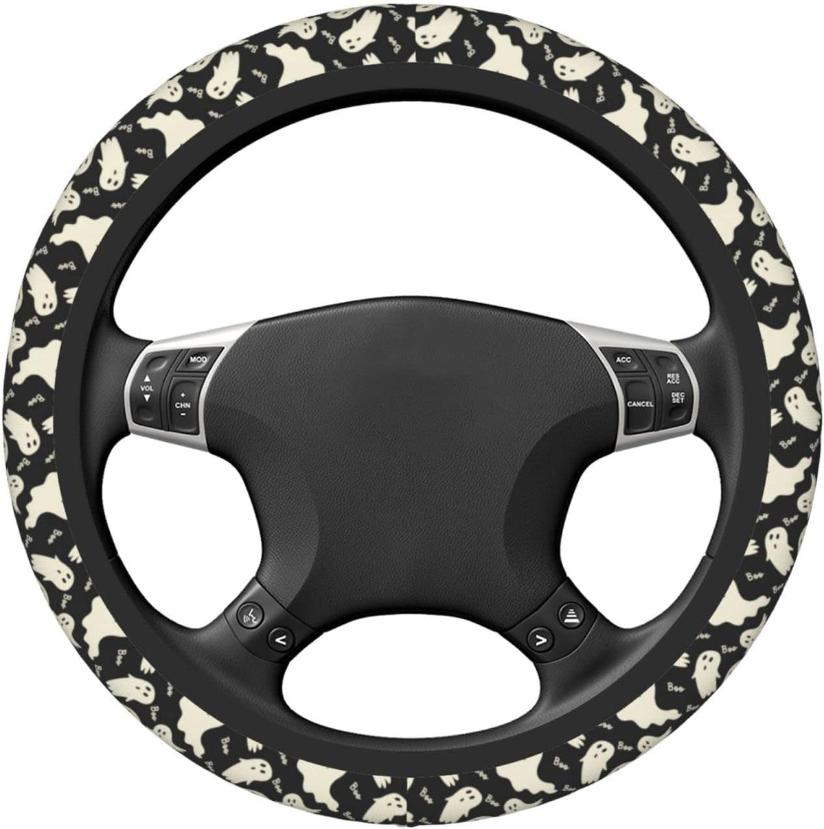 Ghost Pattern Steering Wheel Cover Universal 15 Inch Cute Car Accessories Protector for Women Men