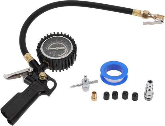 1Set Universal Tire Pressure Gauge 0-230PSI 2.76 Inch Digital Pressure Gauge with Inflator without Battery Tyre Air PSI Meter for Motorcycle SUV Truck