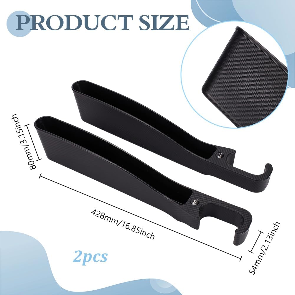 AHANDMAKER 2 Pack Car Seat Gap Filler Organizer Black Plastic Car Accessories for Women Interior Storage Box Prevents Item Drops for Car SUV Clutter-Free Interior