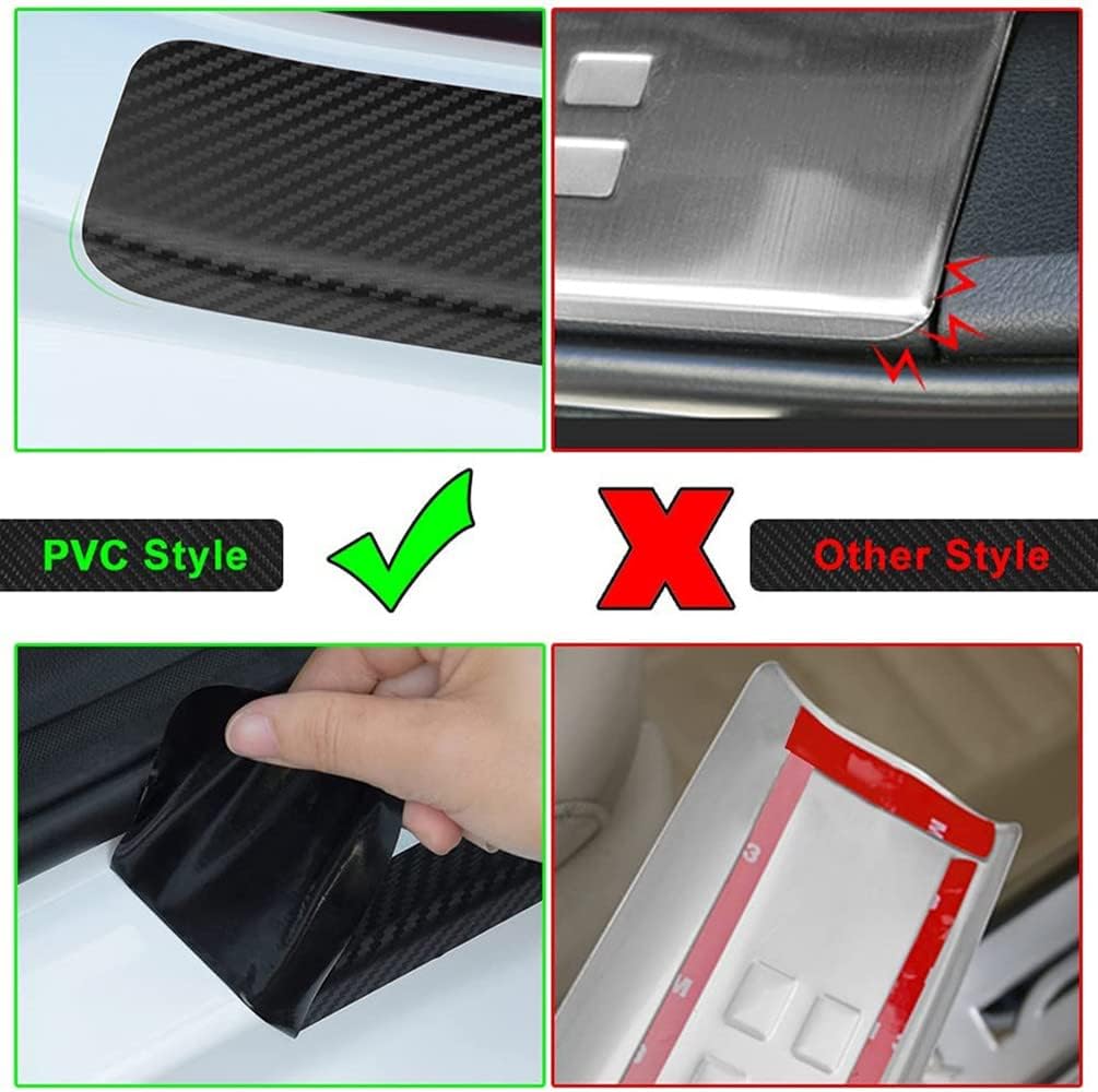 4Pcs Car Door Sill Protector for Nissan Altima, Carbon Fiber Anti-Scratch Guard for Nissan Altima Accessories - Self-Adhesive Car Door & Sill Protector -White