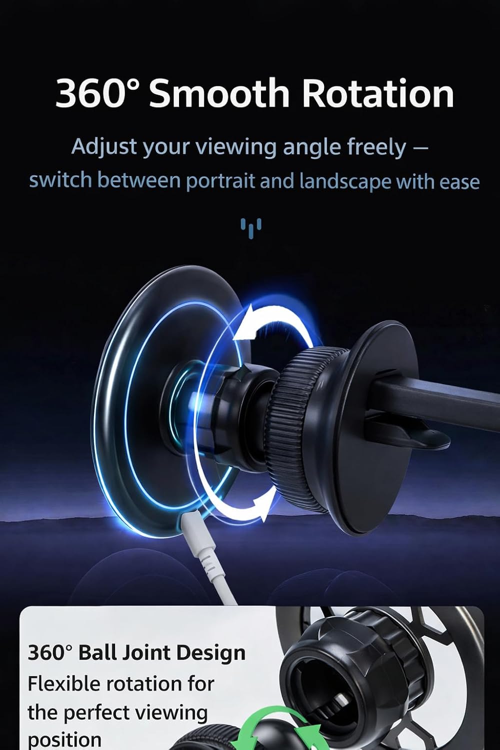 Magnetic Wireless Car Charger Mount for Air Vent, MagSafe Compatible, 15W Fast Charging, Strong Magnetic Phone Holder for iPhone 12–15 & Android