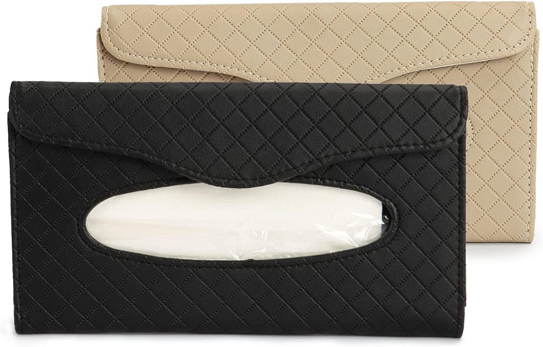 2 Pack Car Visor Tissue Holder Sun Visor Napkin Holder Backseat Tissue Case