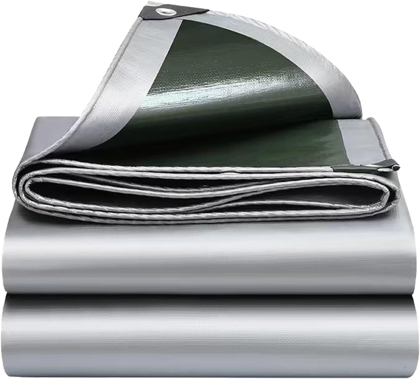 10'x12' Heavy Duty Waterproof Tarp 10Mil Thick,Reinforced Corners, Rustproof Aluminum Grommets Every 3 FT - Multi-Use Outdoor Cover for Camping, Truck, Pool, Boat-Silver