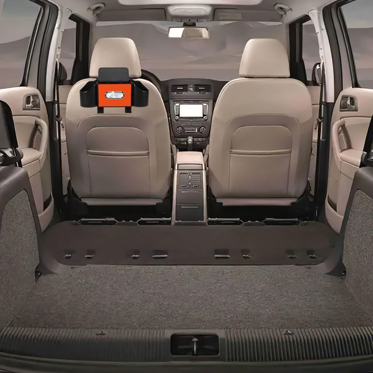 Ciieeo Back Seat Car Organizer with Cup Holder Tissue Box Headrest Hooks Phone and Snack Storage Car Backseat Storage Organizer for Travel SUV Sedan Interior