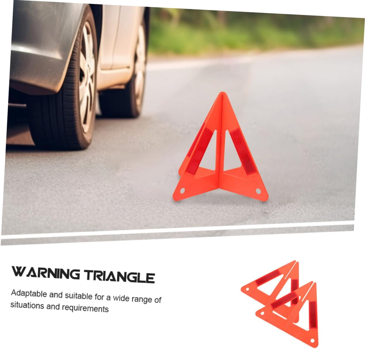 3pcs Reflective Roadside Warning Triangles Lightweight Emergency Triangles for Vehicles Durable Stable Design for Roadside Safety and Breakdown Situations