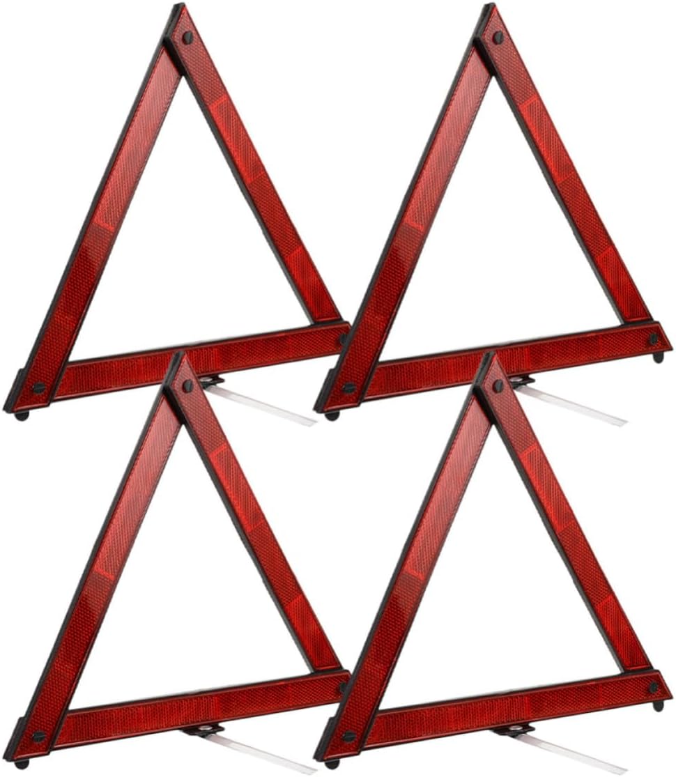 Roadside Auto Warning Triangle 4pcs ABS Red Reflective Safety Sign
