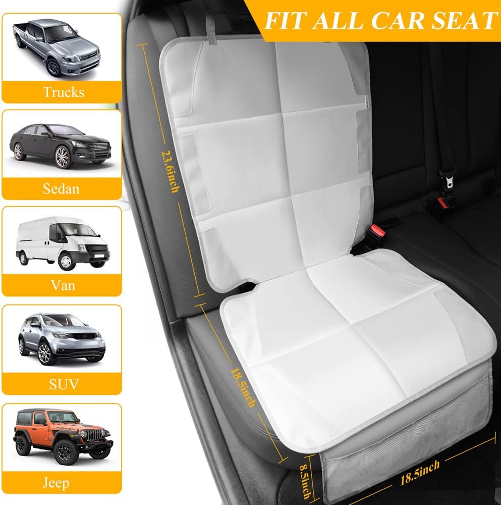 Meolsaek Car Seat Protector for Child Car Seat，Non-Slip Backing No Imprints