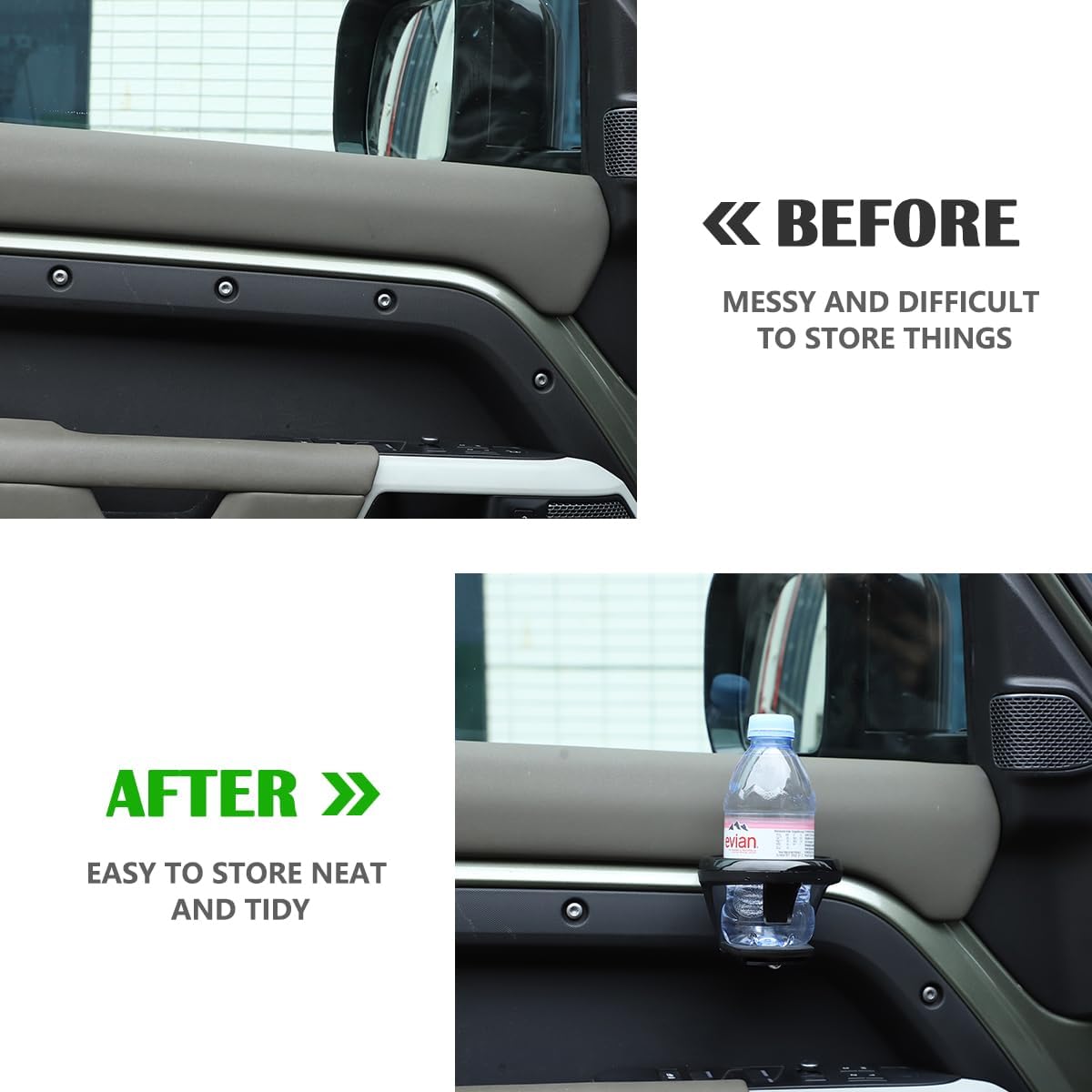 Car Cup Holder, Vehicle Door Cup Holder Compatible with Land Rover Defender 90 110 130 2020-2026 Car Door Cup Holder Expander Interior Accessories