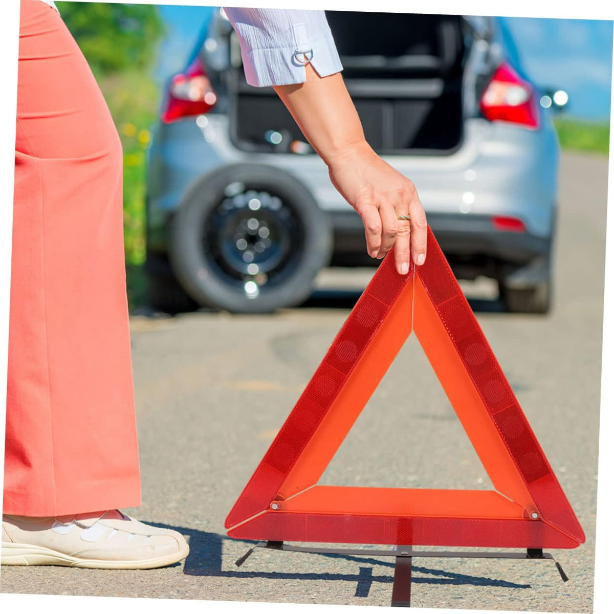 Zerodeko Reflective Roadside Warning Triangle for Car Emergency Maintenance